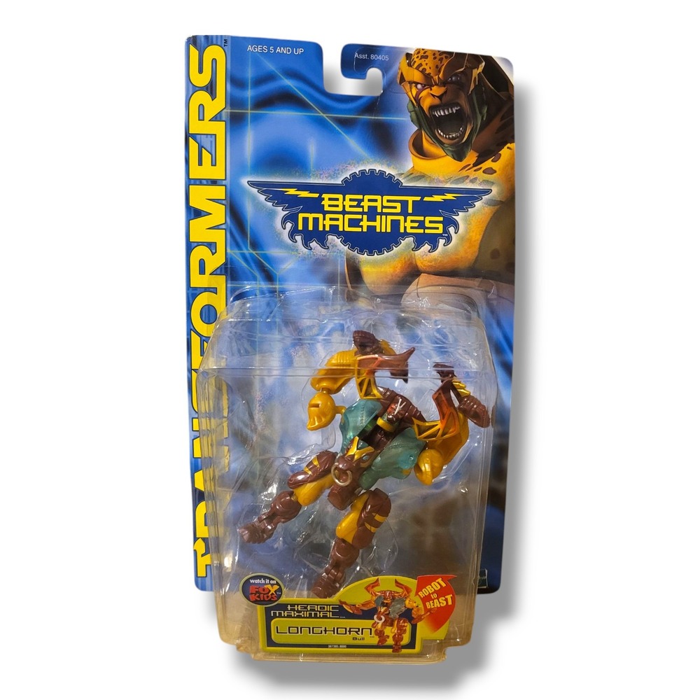 Vintage Hasbro 2001 Transformers Beast Machines Longhorn Complete Open Package